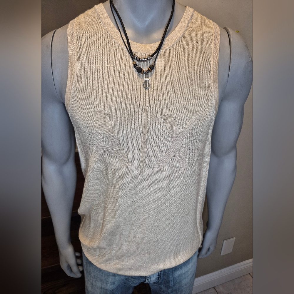 Armani Exchange Light Tan Knit Top.